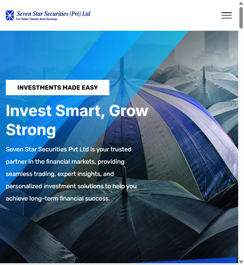 Seven Star Securities website layout preview
