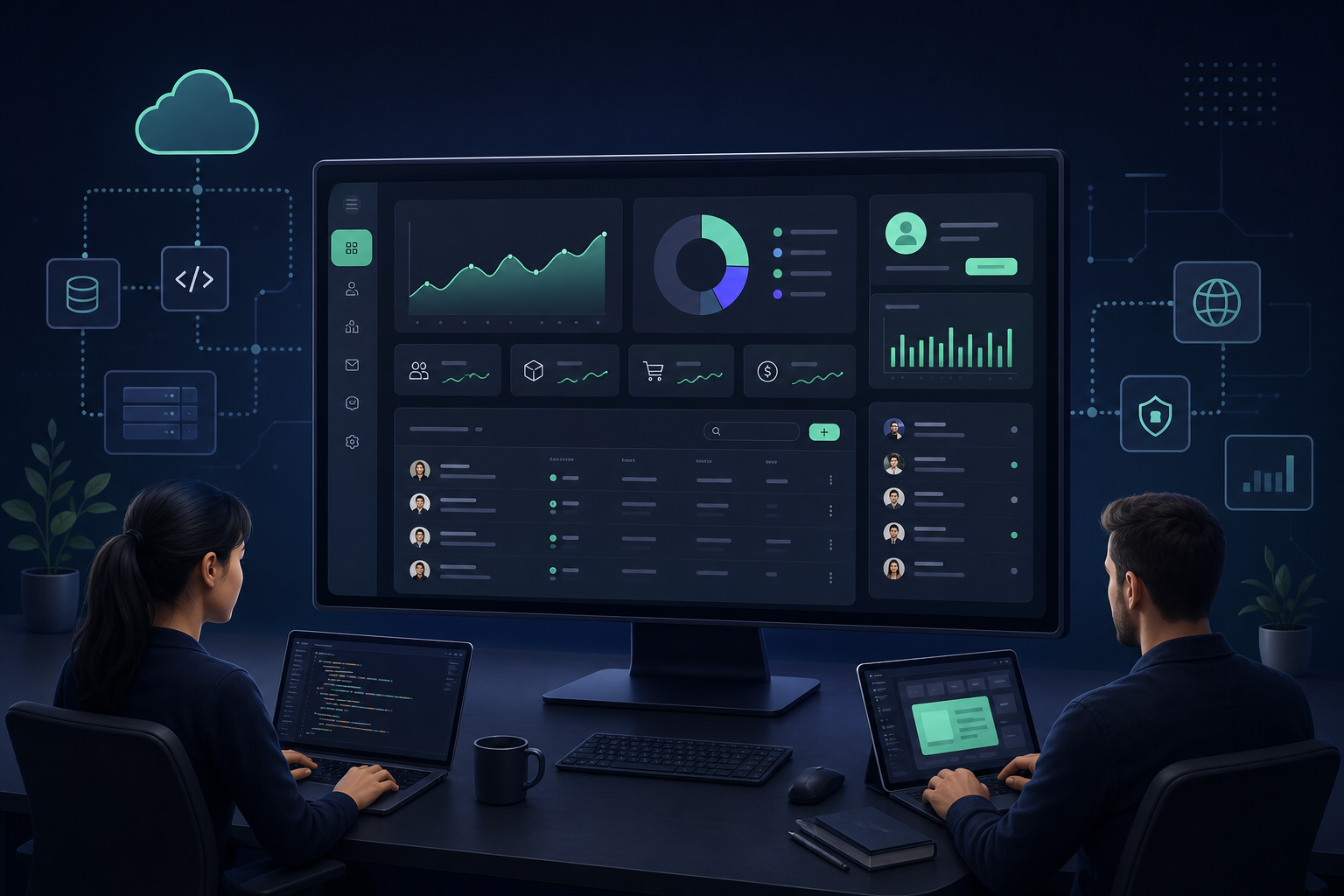 Modern SaaS web application dashboard development